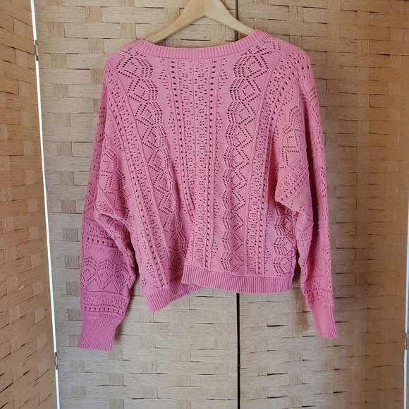 Pink Lily Knit Cardigan Size Large Button Up - Picture 3 of 6